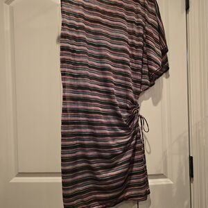 Striped Multicolor Ruched Dress